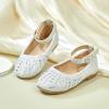 imageGINFIVE Toddler Girls Dress Shoes Little Girls Mary Janes Ballerina Flats Shoes ToddlerGh21  White