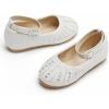 imageGINFIVE Toddler Girls Dress Shoes Little Girls Mary Janes Ballerina Flats Shoes ToddlerGh21  White