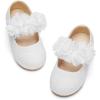 imageGINFIVE Toddler Girls Dress Shoes Little Girls Mary Janes Ballerina Flats Shoes ToddlerGg17white