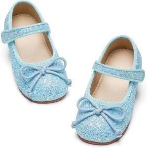 imageGINFIVE Toddler Girls Dress Shoes Little Girls Mary Janes Ballerina Flats Shoes ToddlerGf371blue