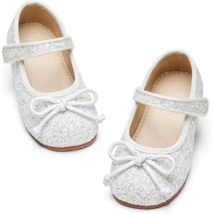 imageGINFIVE Toddler Girls Dress Shoes Little Girls Mary Janes Ballerina Flats Shoes ToddlerGf371white