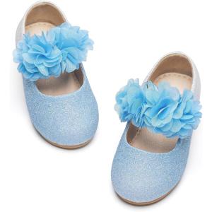 imageGINFIVE Toddler Girls Dress Shoes Little Girls Mary Janes Ballerina Flats Shoes ToddlerGg17blue