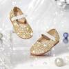 imageGINFIVE Toddler Girls Dress Shoes Little Girls Mary Janes Ballerina Flats Shoes ToddlerGa01gold