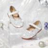 imageGINFIVE Toddler Girls Dress Shoes Little Girls Mary Janes Ballerina Flats Shoes ToddlerGa01silver