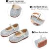 imageGINFIVE Toddler Girls Dress Shoes Little Girls Mary Janes Ballerina Flats Shoes ToddlerGa01silver