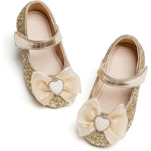 imageGINFIVE Toddler Girls Dress Shoes Little Girls Mary Janes Ballerina Flats Shoes ToddlerGn29gold