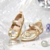 imageGINFIVE Toddler Girls MaryJane Little Girls Slip On Shoes Glitter Ballerina Flats ToddlerGa02gold