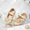 imageGINFIVE Toddler Girls MaryJane Little Girls Slip On Shoes Glitter Ballerina Flats ToddlerGa04gold