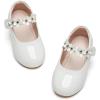 imageGINFIVE Toddler Girls MaryJane Little Girls Slip On Shoes Glitter Ballerina Flats ToddlerGg16white