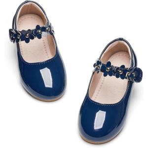 imageGINFIVE Toddler Girls MaryJane Little Girls Slip On Shoes Glitter Ballerina Flats ToddlerGg16navy Blue