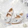 imageGINFIVE Toddler Girls Dress Shoes Little Girls Mary Janes Ballerina Flats Shoes ToddlerGa02silver