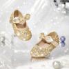 imageGINFIVE Toddler Girls Dress Shoes Little Girls Mary Janes Ballerina Flats Shoes ToddlerGa03gold