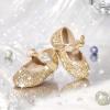 imageGINFIVE Toddler Girls Dress Shoes Little Girls Mary Janes Ballerina Flats Shoes ToddlerGa03gold