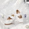 imageGINFIVE Toddler Girls Dress Shoes Little Girls Mary Janes Ballerina Flats Shoes ToddlerGa03white