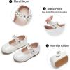imageGINFIVE Toddler Girls Dress Shoes Little Girls Mary Janes Ballerina Flats Shoes ToddlerGg16white