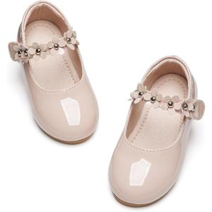imageGINFIVE Toddler Girls Dress Shoes Little Girls Mary Janes Ballerina Flats Shoes ToddlerGg16nude