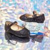 imageGINFIVE Toddler Girls Dress Shoes Little Girls Mary Janes Ballerina Flats Shoes ToddlerGh26glitter Black