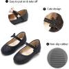 imageGINFIVE Toddler Girls Dress Shoes Little Girls Mary Janes Ballerina Flats Shoes ToddlerGh26glitter Black