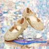 imageGINFIVE Toddler Girls Dress Shoes Little Girls Mary Janes Ballerina Flats Shoes ToddlerGh26glitter Gold