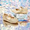 imageGINFIVE Toddler Girls Dress Shoes Little Girls Mary Janes Ballerina Flats Shoes ToddlerGh26glitter Gold