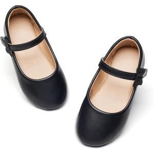image:imageGINFIVE Toddler Girls Dress Shoes Little Girls Mary Janes Ballerina Flats Shoes ToddlerGh26black