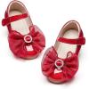imageGINFIVE Toddler Girls Dress Shoes Little Girls Mary Janes Ballerina Flats Red Shoes Toddler 12