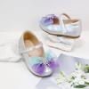 imageGINFIVE Toddler Girls Dress Shoes Little Girls Mary Janes Ballerina Flats Shoes ToddlerGf384silver