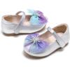 imageGINFIVE Toddler Girls Dress Shoes Little Girls Mary Janes Ballerina Flats Shoes ToddlerGf384silver