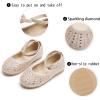 imageGINFIVE Toddler Girls Dress Shoes Little Girls Mary Janes Ballerina Flats Shoes ToddlerGh21champagne