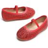 imageGINFIVE Toddler Girls Dress Shoes Little Girls Mary Janes Ballerina Flats Shoes ToddlerGh22red