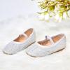 imageGINFIVE Toddler Girls Dress Shoes Little Girls Mary Janes Ballerina Flats Shoes ToddlerGh22silver