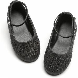 imageGINFIVE Toddler Girls Dress Shoes Little Girls Mary Janes Ballerina Flats Shoes ToddlerGh21black