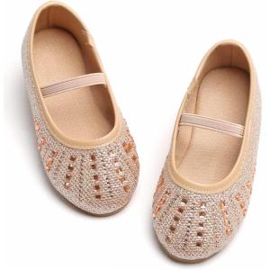 imageGINFIVE Toddler Girls Dress Shoes Little Girls Mary Janes Ballerina Flats Shoes ToddlerGh22gold