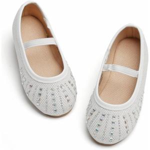 imageGINFIVE Toddler Girls Dress Shoes Little Girls Mary Janes Ballerina Flats Shoes ToddlerGh22white