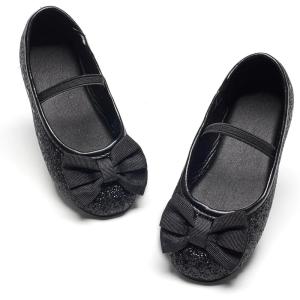 imageGINFIVE Toddler Girls Dress Shoes Little Girls Mary Janes Ballerina Flats Shoes ToddlerGh25black