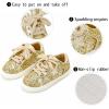 imageGINFIVE Toddler Girls Sneakers Little Girls Slip On Shoes Glitter Sneakers ToddlerGold Gs06