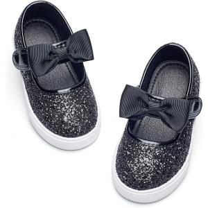 imageGINFIVE Toddler Girls Sneakers Little Girls Slip On Shoes Glitter Sneakers ToddlerGs07black
