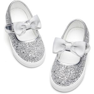 imageGINFIVE Toddler Girls Sneakers Little Girls Slip On Shoes Glitter Sneakers ToddlerGs07silver