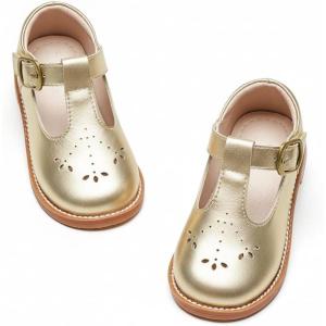 imageGINFIVE Toddler Girls Dress Shoes Little Kids Flats School Mary Janes ShoesGf282  Gold