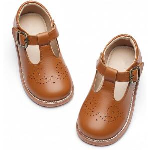 imageGINFIVE Toddler Girls Dress Shoes Little Kids Flats School Mary Janes ShoesGf287brown