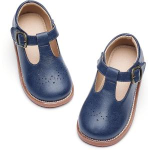 imageGINFIVE Toddler Girls Dress Shoes Little Kids Flats School Mary Janes ShoesGf287navy Blue
