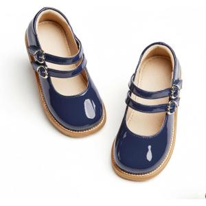 imageGINFIVE Toddler Girls Dress Shoes Little Kids Flats School Mary Janes ShoesGn53navy Blue
