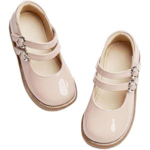 imageGINFIVE Toddler Girls Dress Shoes Little Kids Flats School Mary Janes ShoesGn53nude