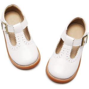 imageGINFIVE Toddler Little Girls Mary Janes Flats Girls Dress Shoes Kids ShoesGf07  White