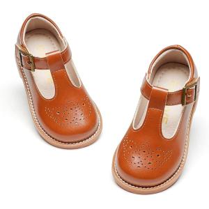 imageGINFIVE Toddler Little Girls Mary Janes Flats Girls Dress Shoes Kids ShoesGf20brown