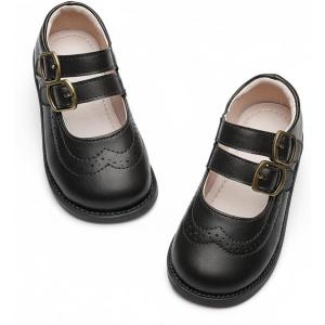 imageGINFIVE Toddler Little Girls Mary Janes Flats Girls Dress Shoes Kids ShoesGf285black