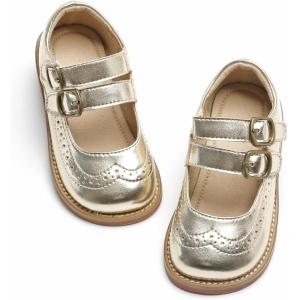 imageGINFIVE Toddler Little Girls Mary Janes Flats Girls Dress Shoes Kids ShoesGf285gold