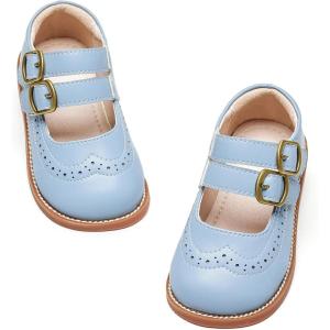 imageGINFIVE Toddler Little Girls Mary Janes Flats Girls Dress Shoes Kids ShoesGf285light Blue
