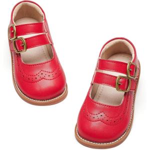 imageGINFIVE Toddler Little Girls Mary Janes Flats Girls Dress Shoes Kids ShoesGf285red