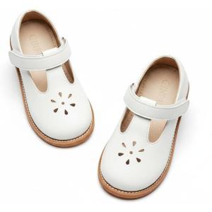 imageGINFIVE Toddler Little Girls Mary Janes Flats Girls Dress Shoes Kids ShoesGf391white